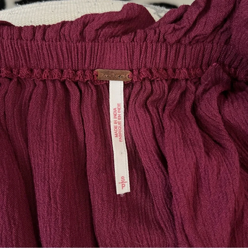 SOLD E Free People Endless Summer Beach Bliss Off Shoulder Maroon Maxi Dress - Picture 13 of 16